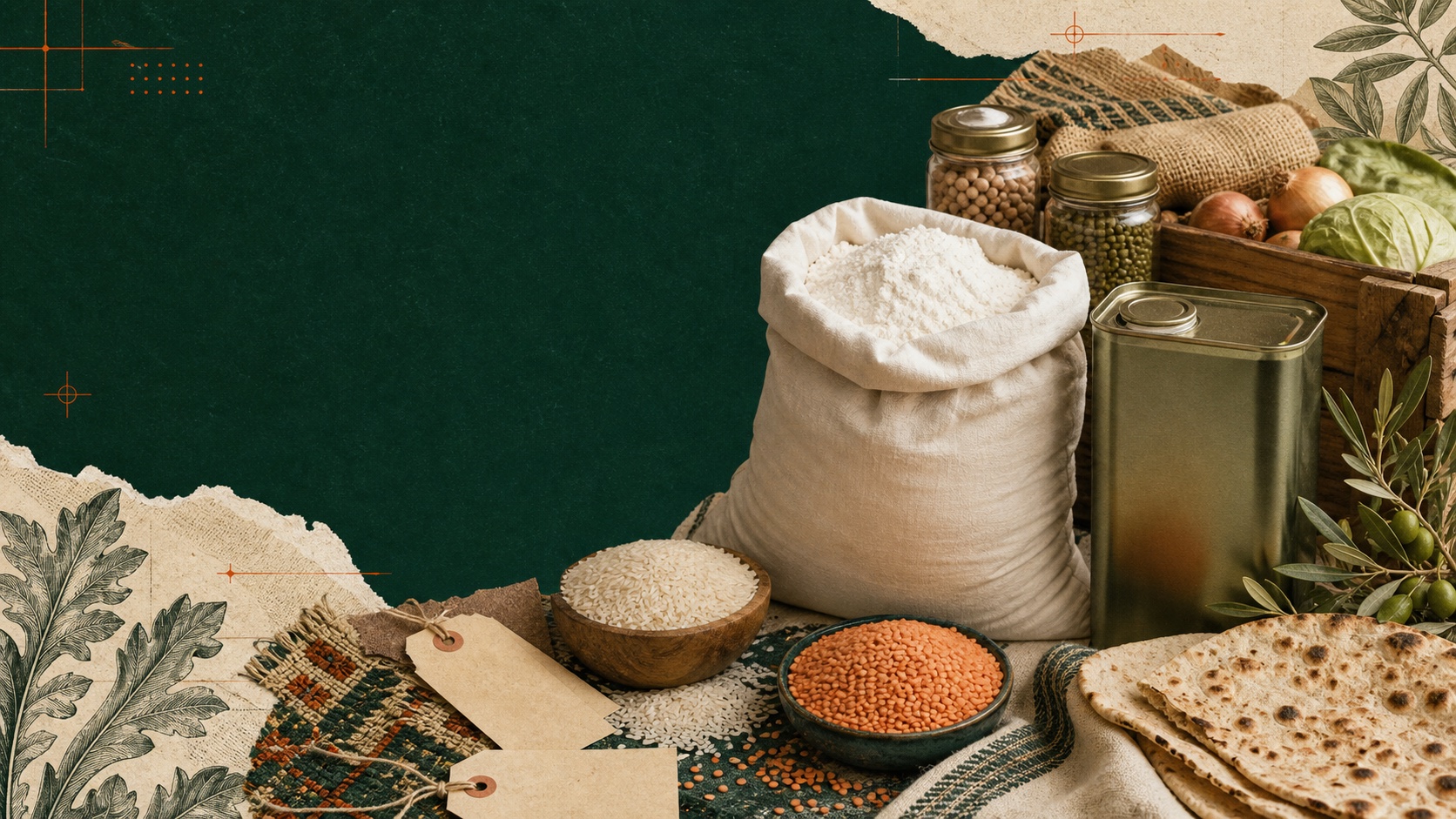 Food aid parcel with staple supplies